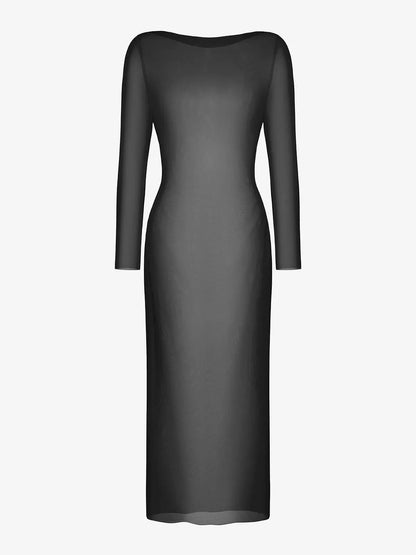 Shapewear Modal Dress Sheer Mesh Cover-Up Set