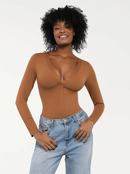 Redtag Thermal Shapewear Long Sleeve Tummy Control Bodysuit