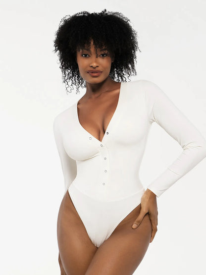Redtag Thermal Shapewear Long Sleeve Tummy Control Bodysuit