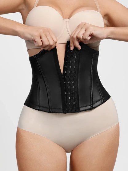 Sculpting Leather Corset Boned Waist Cincher