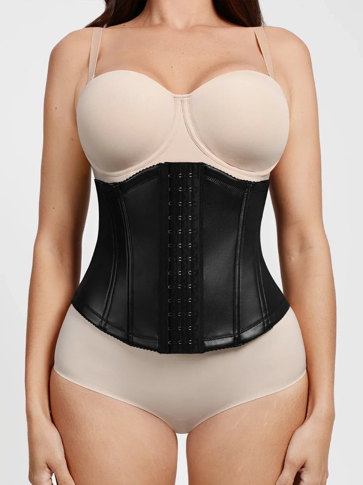 Sculpting Leather Corset Boned Waist Cincher
