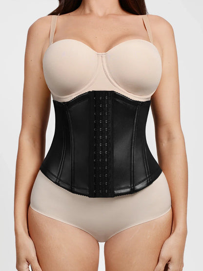 Sculpting Leather Corset Boned Waist Cincher