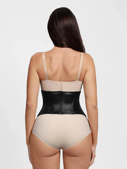 Sculpting Leather Corset Boned Waist Cincher