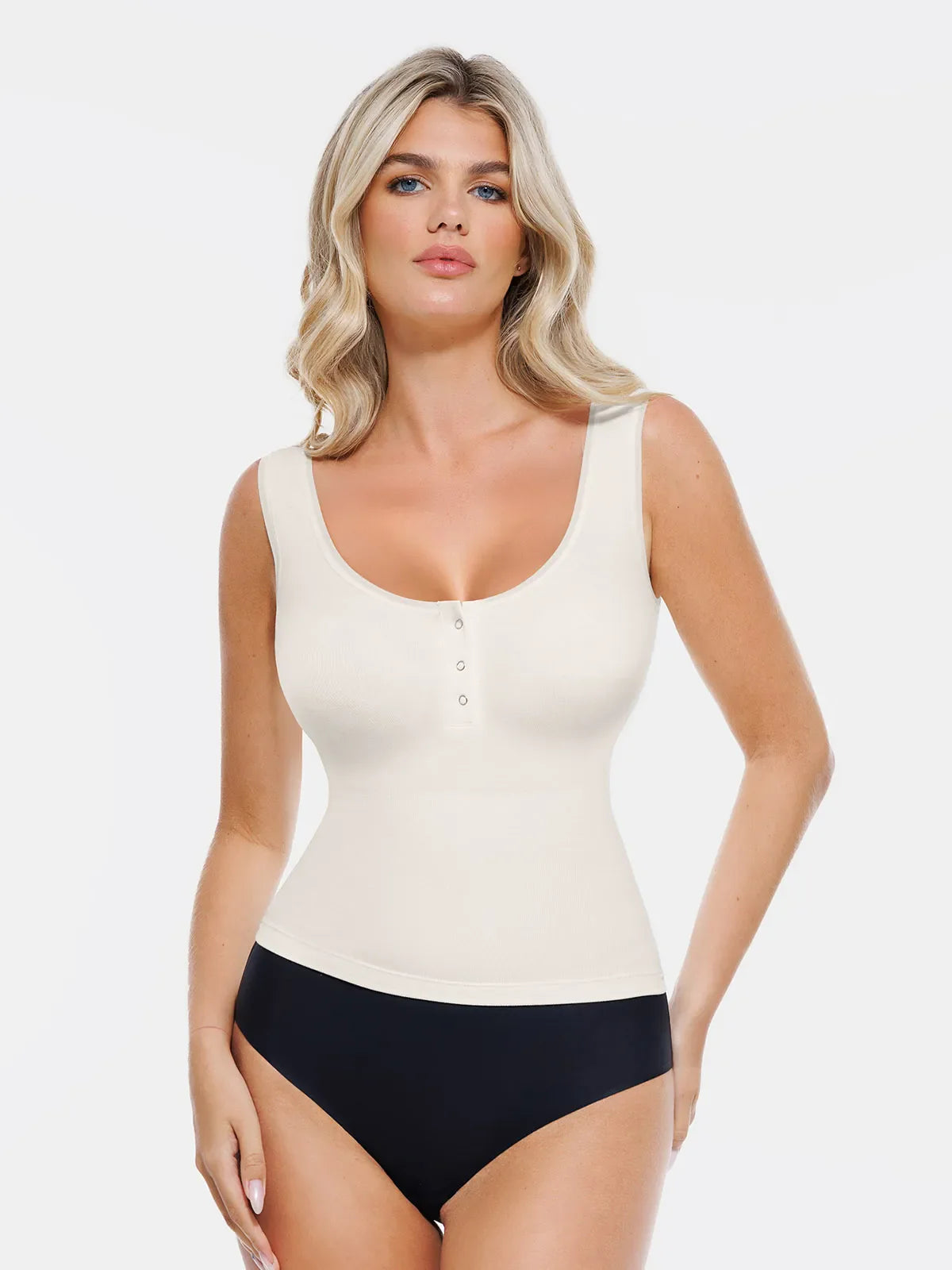 Sculpting Push-Up Square Neck Sleeveless Cami Top with Built-in Bra