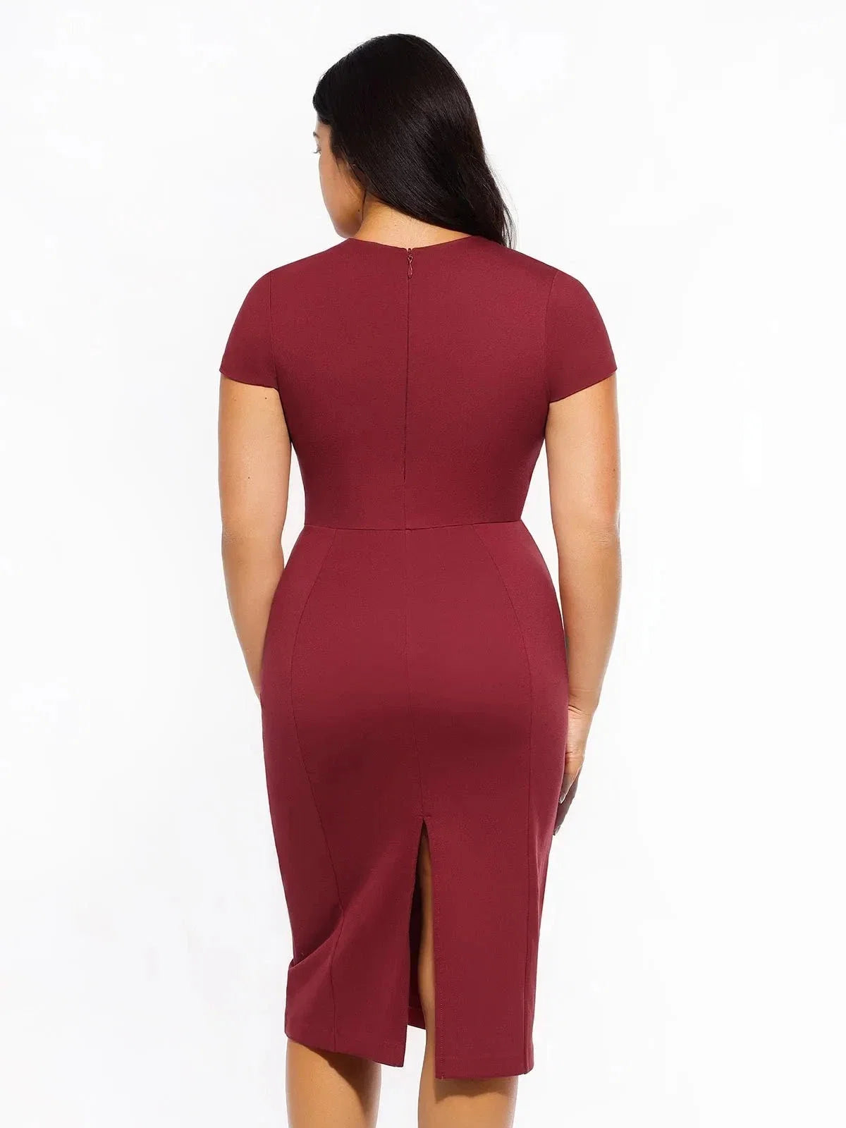 SculptWear Short Sleeve Fitted Sheath Dress