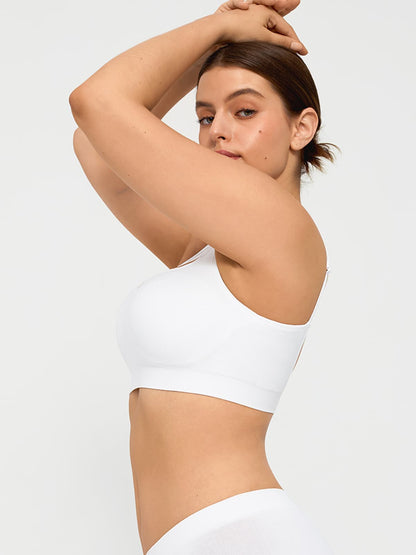 Seamless Adjustable Wide-Strap Underwire-Free Smoothing Bra