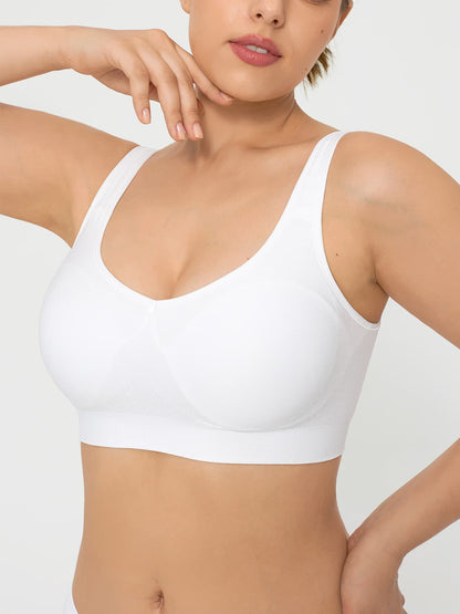 Seamless Adjustable Wide-Strap Underwire-Free Smoothing Bra