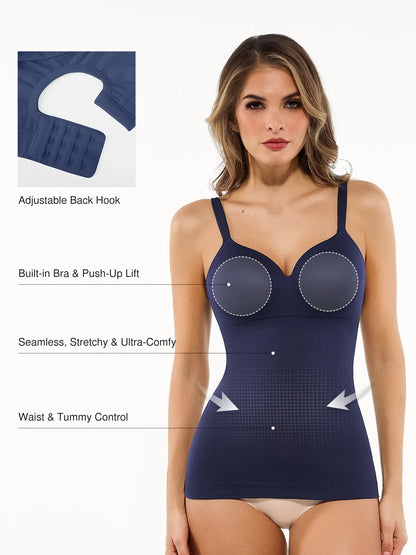Seamless Built-in Bra All-in-One Push-Up Sculpting Cami Top