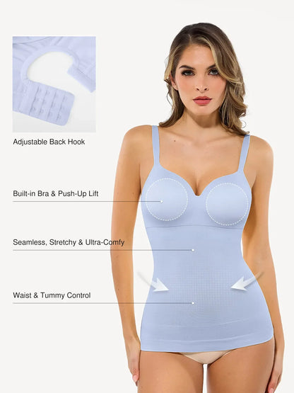 Seamless Built-in Bra All-in-One Push-Up Sculpting Cami Top