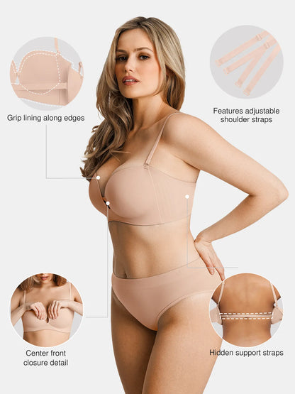 Seamless Non-Slip Push-Up Shaping Strapless Bra