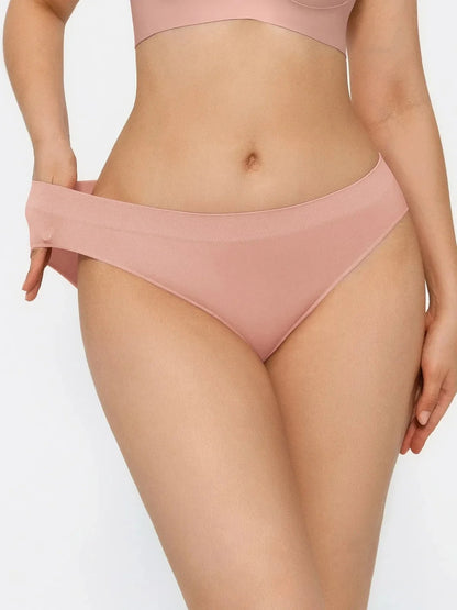 Seamless Solid Mid-Rise Brief