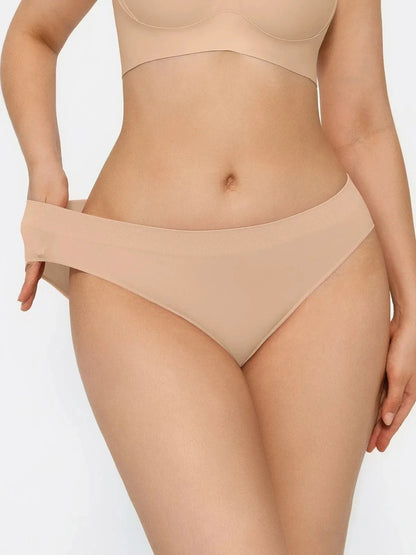 Seamless Solid Mid-Rise Brief