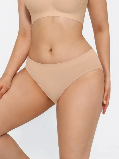 Seamless Solid Mid-Rise Brief