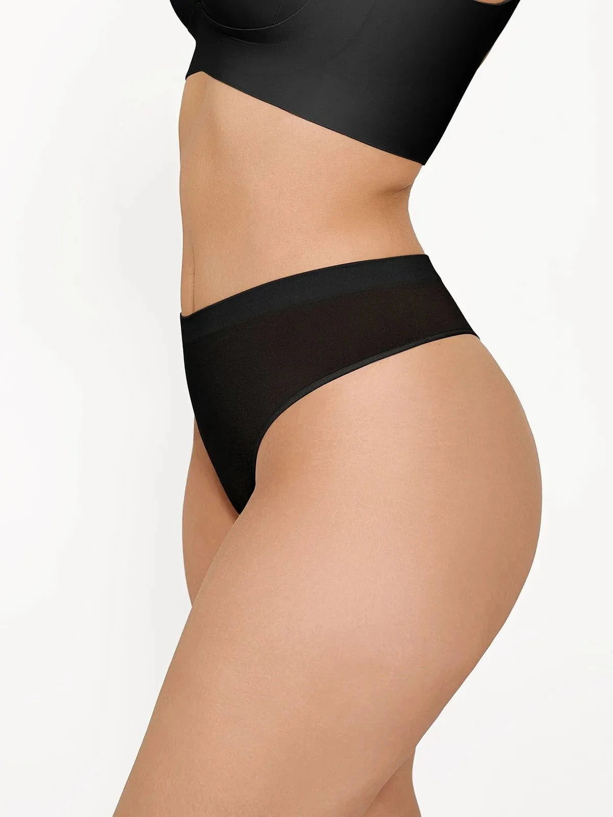 Seamless Solid Mid-Rise Thong Brief