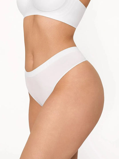 Seamless Solid Mid-Rise Thong Brief