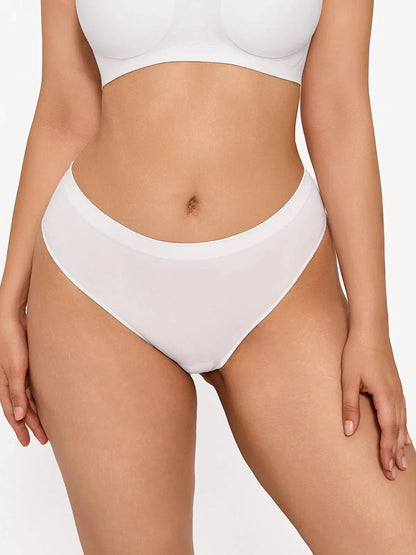 Seamless Solid Mid-Rise Thong Brief