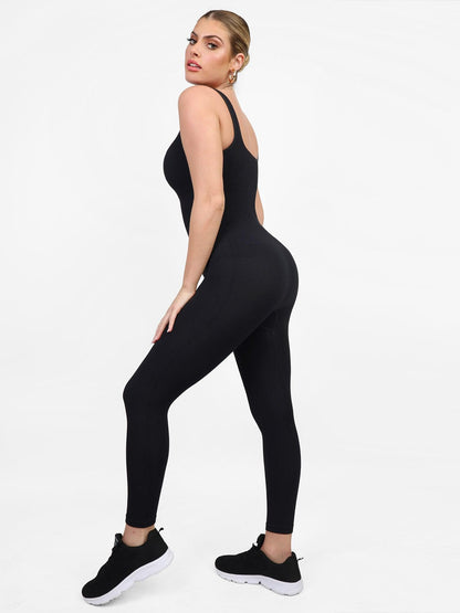 Shapewear Seamless Square Neck Butt Lift Workout Jumpsuit