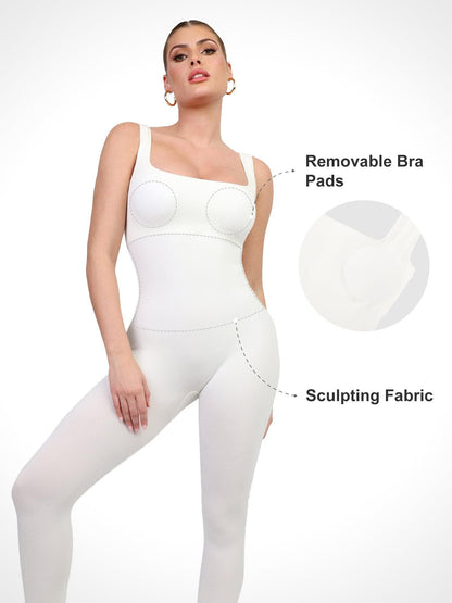 Shapewear Seamless Square Neck Butt Lift Workout Jumpsuit
