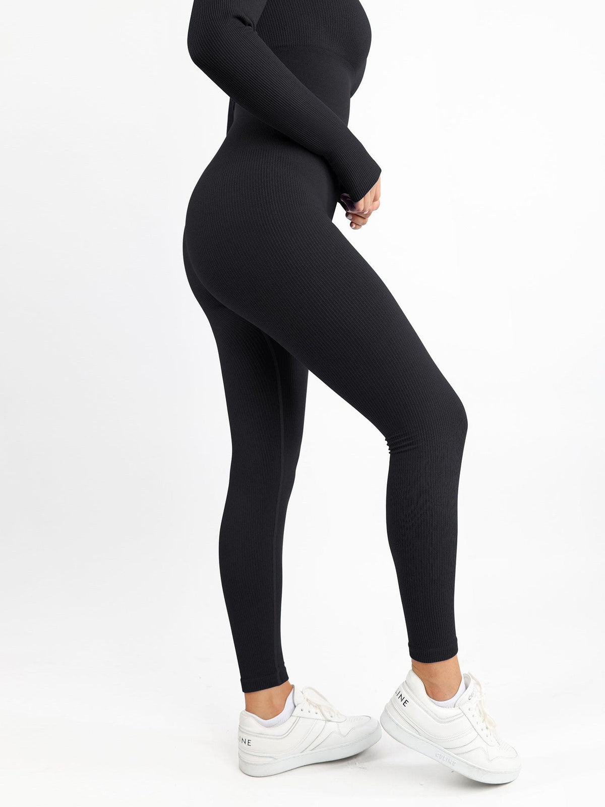 Shapewear Long Sleeve Seamless Thumb Hole Jumpsuit