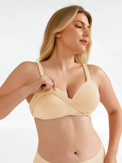 Seamless Wireless Adjustable Wide-Strap T-Shirt Bra