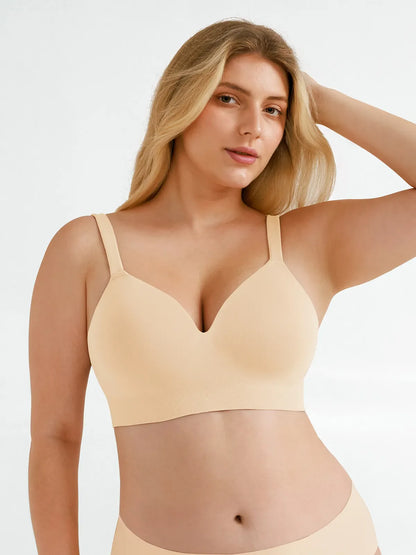 Seamless Wireless Adjustable Wide-Strap T-Shirt Bra
