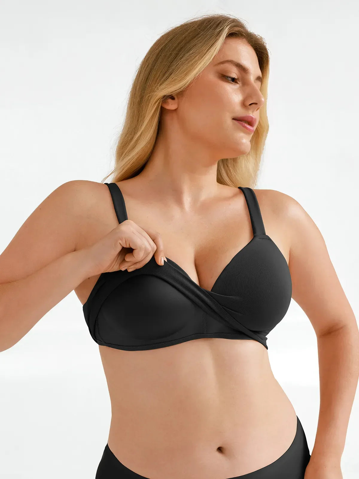 Seamless Wireless Adjustable Wide-Strap T-Shirt Bra