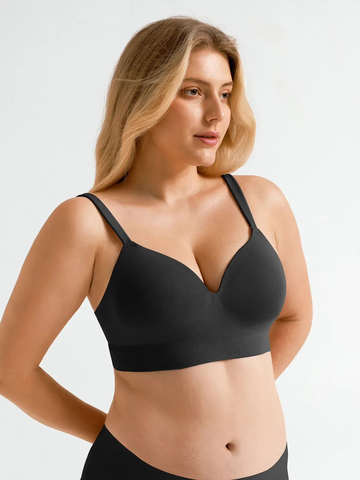 Seamless Wireless Adjustable Wide-Strap T-Shirt Bra