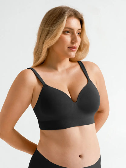 Seamless Wireless Adjustable Wide-Strap T-Shirt Bra