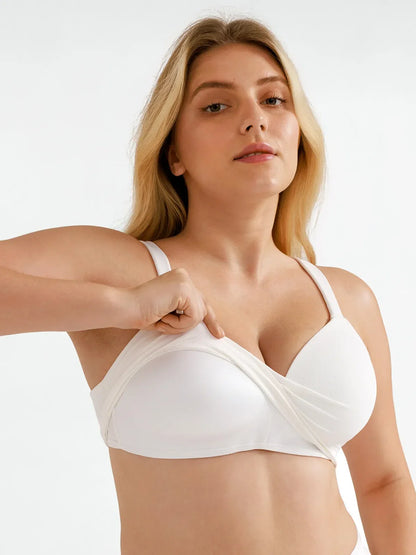 Seamless Wireless Adjustable Wide-Strap T-Shirt Bra
