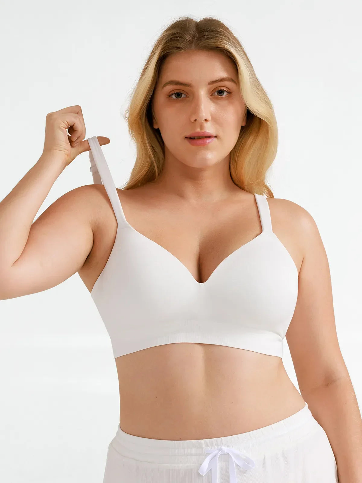 Seamless Wireless Adjustable Wide-Strap T-Shirt Bra