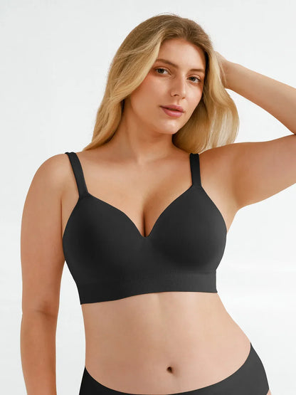 Seamless Wireless Adjustable Wide-Strap T-Shirt Bra