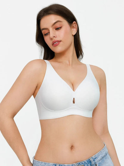 Seamless Wireless Deep V Jelly Contour Support Bra