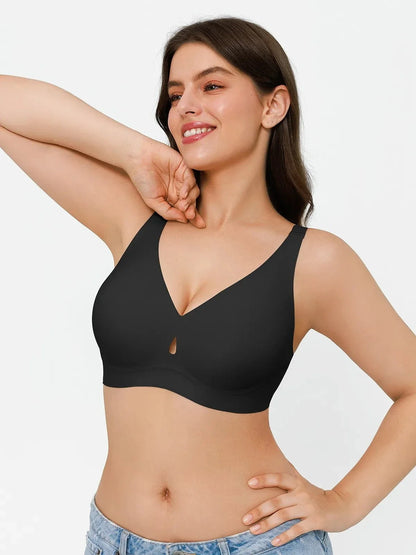 Seamless Wireless Deep V Jelly Contour Support Bra