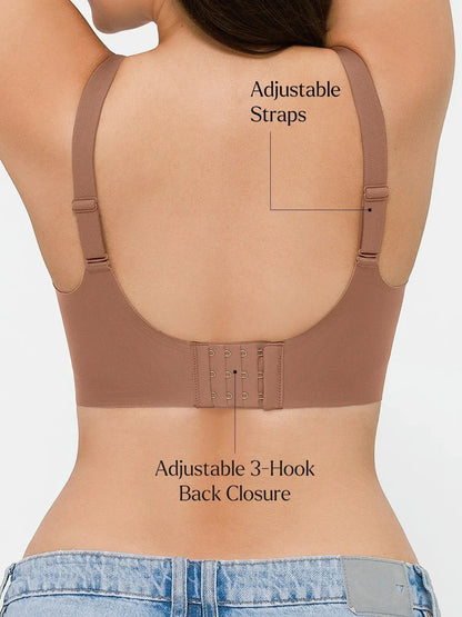 Seamless Wireless Deep V Jelly Contour Support Bra