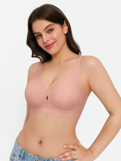 Seamless Wireless Deep V Jelly Contour Support Bra