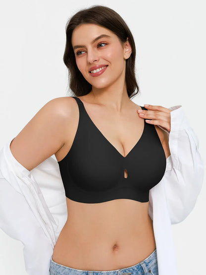 Seamless Wireless Deep V Jelly Contour Support Bra