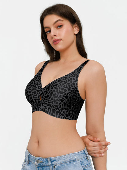 Seamless Wireless Deep V Jelly Contour Support Bra