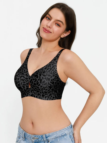 Seamless Wireless Deep V Jelly Contour Support Bra