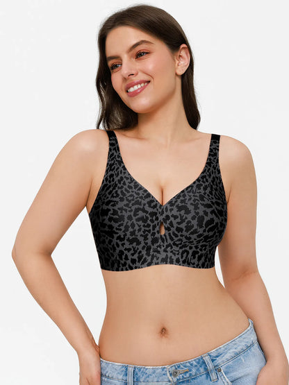 Seamless Wireless Deep V Jelly Contour Support Bra
