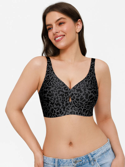 Seamless Wireless Deep V Jelly Contour Support Bra