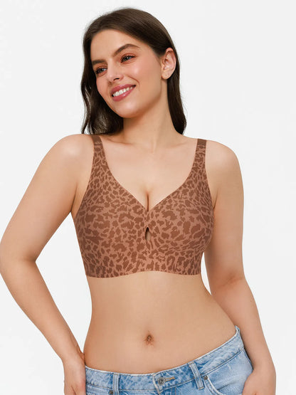 Seamless Wireless Deep V Jelly Contour Support Bra