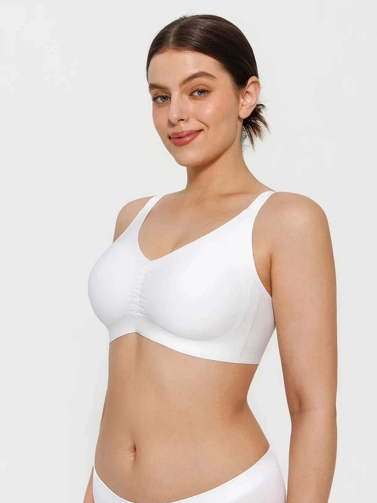 Seamless Wireless Ruched Comfort Minimizer Bra