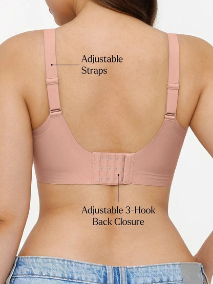 Seamless Wireless Ruched Comfort Minimizer Bra