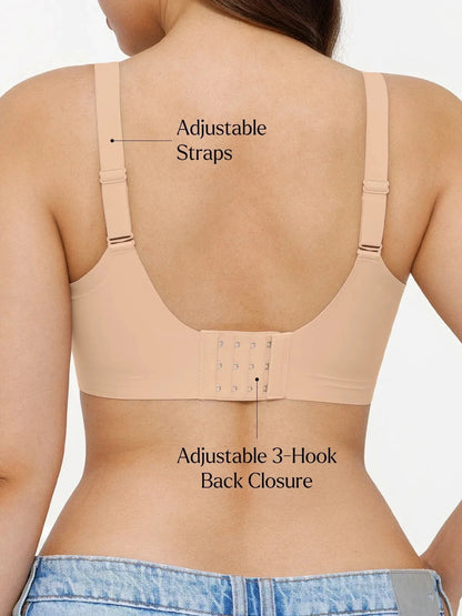 Seamless Wireless Ruched Comfort Minimizer Bra