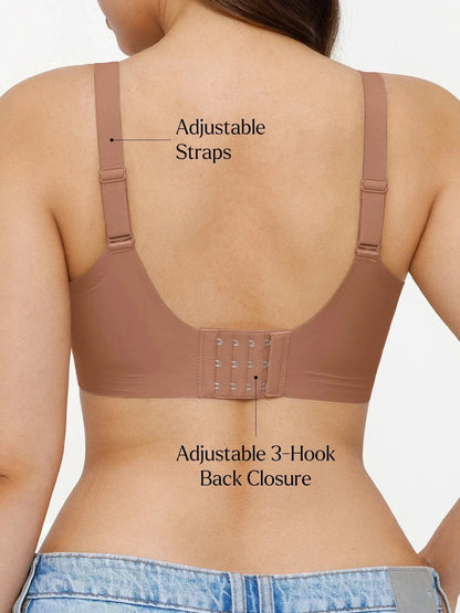 Seamless Wireless Ruched Comfort Minimizer Bra