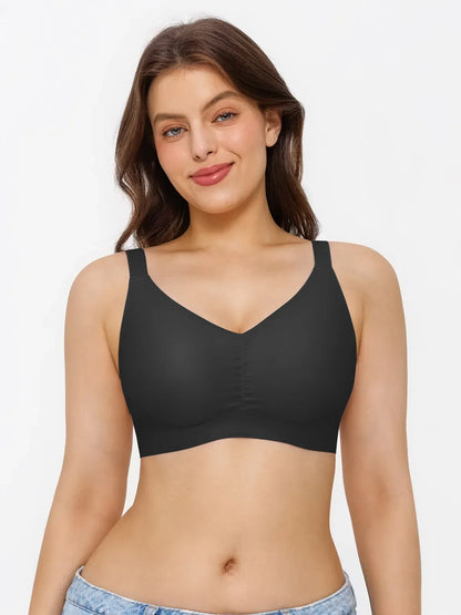 Seamless Wireless Ruched Comfort Minimizer Bra