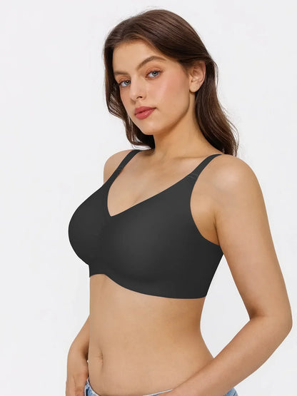 Seamless Wireless Ruched Comfort Minimizer Bra