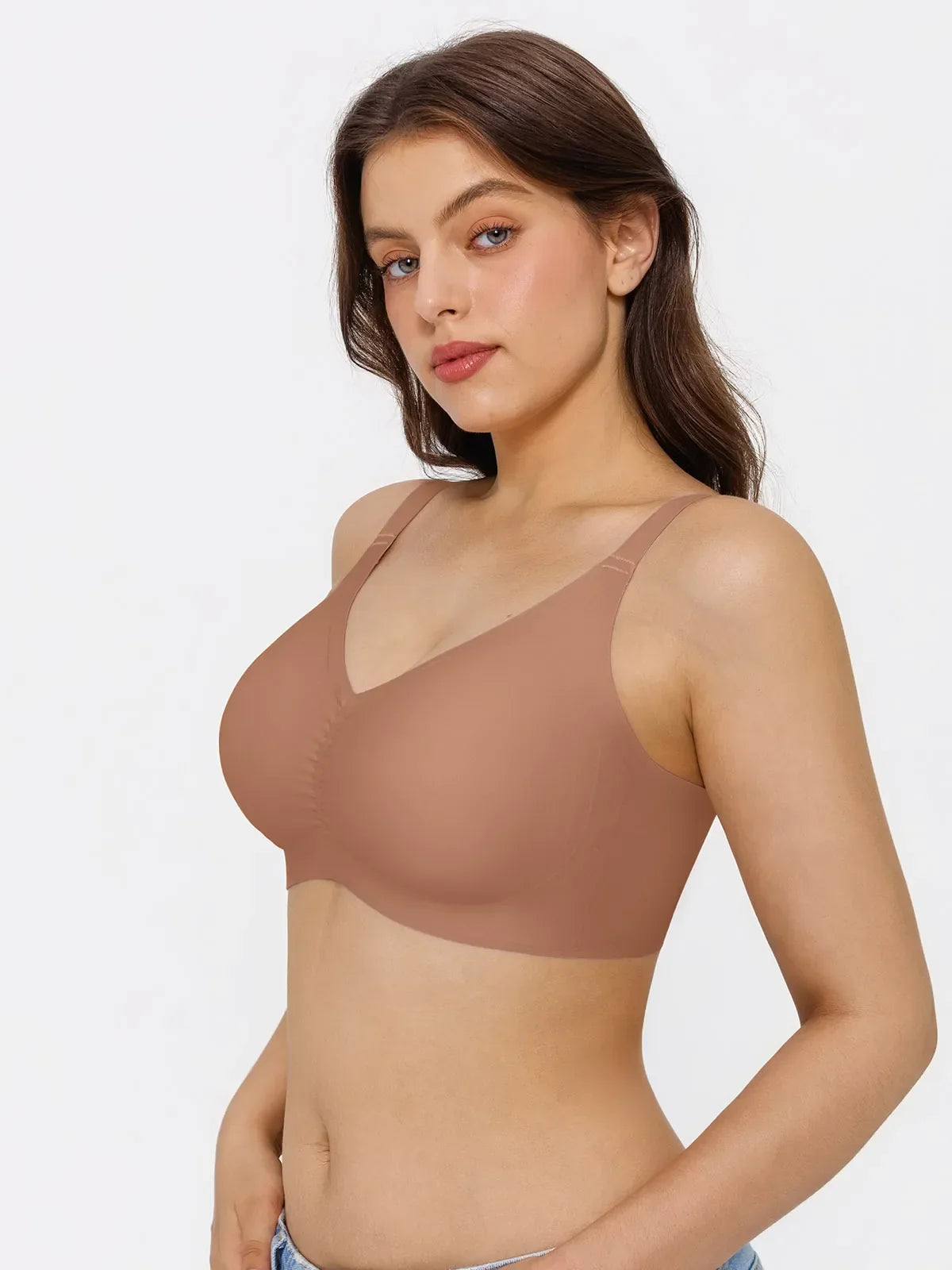 Seamless Wireless Ruched Comfort Minimizer Bra