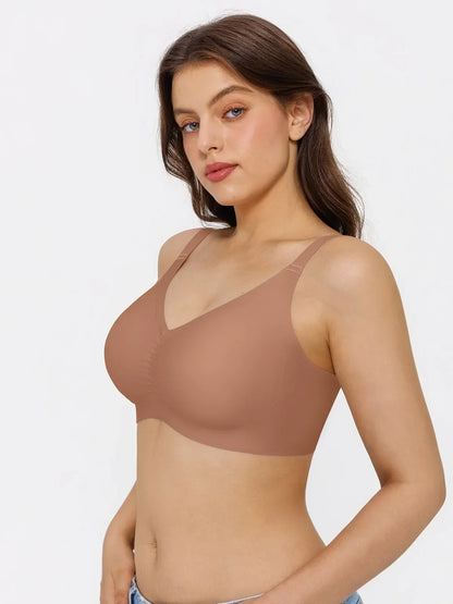 Seamless Wireless Ruched Comfort Minimizer Bra