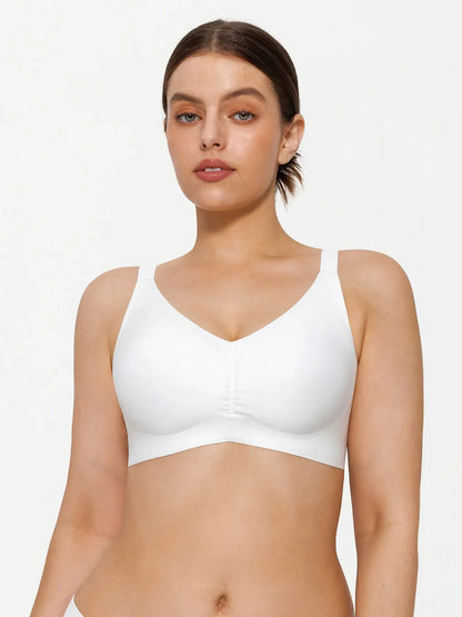Seamless Wireless Ruched Comfort Minimizer Bra